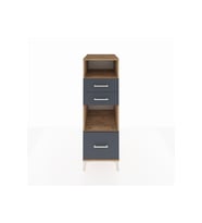 Kronos Dolap 2 Raflı 3 Çekmeceli 44x59x134 Çam-Antrasit