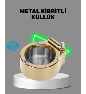Çakmaklı Küllük Paslanmaz Metal Dayanıklı Tasarım