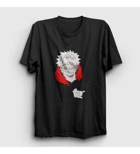 Presmono Unisex Siyah Yuji Itadori V2 Anime Jujutsu Kaisen T-Shirt 316530tt