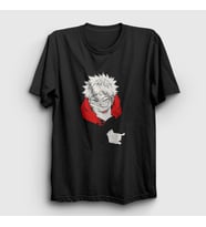 Presmono Unisex Siyah Yuji Itadori V2 Anime Jujutsu Kaisen T-Shirt 316530tt