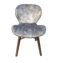Sandalye 12519 LİLY Model Kayın RETRO Ceviz Papel Sırt Dökme sünger Ort El yapım (Gri)