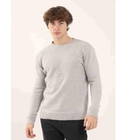 Gri Erkek Slim Fit Baklava Desenli O Yaka Triko