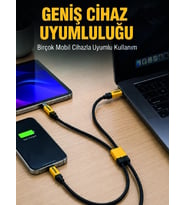 240w Çoklu Şarj Kablosu Type-c Lightning Micro Usb Örgü Kablo