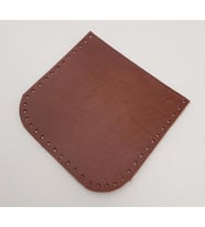 Angel Çanta Aksesuar Kızıl Kahve Gerçek Deri 12x12 cm Oval Kenar Cep