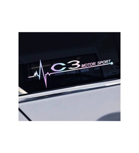 C3 Yan Cam Sticker Oto Kapı 20 Cm X 7 Cm Hologram c21