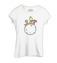 Küçük Prens - Gül ve Tilki Beyaz Kadın Tshirt