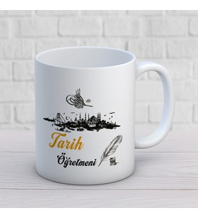 Tarih Öğretmenlerine Özel Öğretmenler Günü Hediyelik Baskılı Kupa