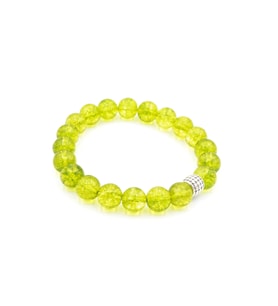 Hakiki Doğal Olivin Peridot Taşı Bileklik 10 Mm