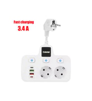 Vtn-503 Akım Korumalı Duvar Tipi Priz 2x Usb 2x Priz Typce 20w