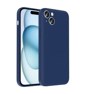 Apple iPhone 15 Plus Uyumlu Kılıf Kamera Korumalı Kartlık Hazneli Zore Vitra Kapak (Lacivert)