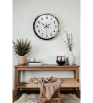 Klasik 40 Cm Krom Metal Duvar Saati