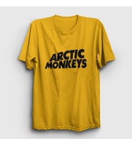 Presmono Unisex Sarı Logo Arctic Monkeys T-Shirt 14267tt (Sarı)