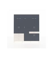 Arges Dolap 11 Raflı 4 Çekmeceli 2 Askılı 220x30x243 Aytaşı-Antrasit/Aytaşı