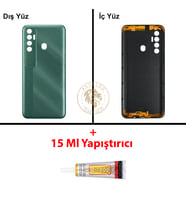Tecno Yapıştırıcı Spark 7 Pro Ladin Yeşili Yapıştırıcı B-7000 Yapıştırıcı Arka Kapak Arka Cam Batarya Kapağı Lazer Kesim Kapak Pil Kapağı Back Cover