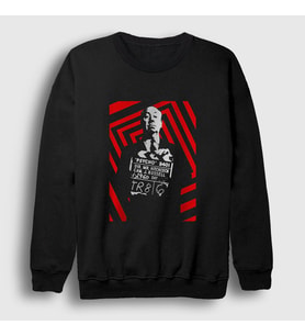Presmono Unisex Kırmızı Yönetmen Sinema Hediye Alfred Hitchcock Sweatshirt 556502tt (Siyah)