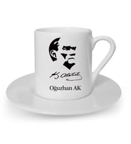 İsme Özel Türk Kahvesi Fincanı Seti - Atatürk Siluet