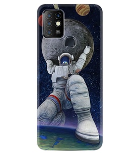 INFINIX Hot 8 9 10 11S Hot 10 Play 10T Kılıf Desemli Silikon Astronot ve Dünya 1759