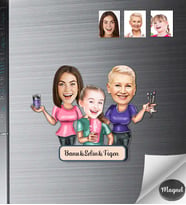Kişiye Özel Aile Ahşap Magnet -31
