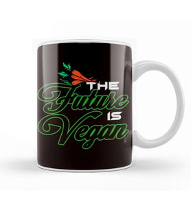 Future Is Vegan Veggie Veganism Vegetarian Vegetarianism Kupa Bardak Porselen