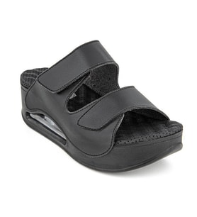 Muya Orthopedix Eos Air Max Tabanlı Çift Cırtlı Kadın Terlik 33202 (Siyah)