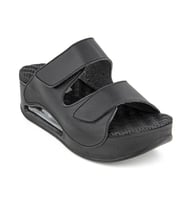 Muya Orthopedix Eos Air Max Tabanlı Çift Cırtlı Kadın Terlik 33202 (Siyah)