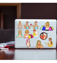 Plaj Kızı Stikcer Set-1 11 Parça Telefon, Tablet, Defter, Laptop Sticker
