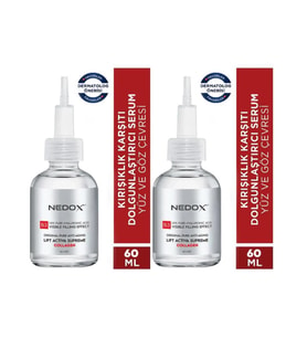 NEDOX 2 Adet Kırışıklık Karşıtı Dolgunlaştırıcı Botoks B3 Kolajen Serum 60 ml Ince Çizgi Sarkmalar