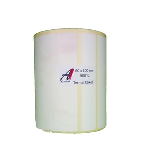 Kirtasiyejet Etiket Termal Etiket 60 x 100 mm 48,000 Adet Termal Barkod Etiketi 500 Sarımlı 96 Rulo