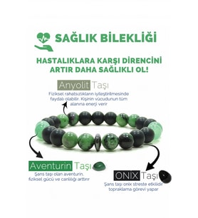 Sağlık Bilkeliği Anyolit Aventurin Oniks Doğal Taş Bileklik