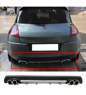 Renault Megane 2 HB Gri Difüzör Çiftli Yuvarlak Egzoz Görünümlü D Tip Difizör 2002 - 2009