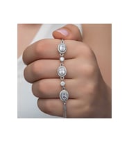 Gümüş Oval Taşlı Kadın Bileklik CSR2185367