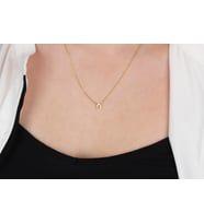 Glorria Gümüş 3 Boyutlu Minimalist O Harfi Kolye (Çok Renkli)