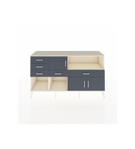 Kronos Konsol 2 Raflı 5 Çekmeceli 3 Kapaklı 176x59x99 Aytaşı-Antrasit