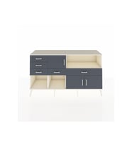 Kronos Konsol 2 Raflı 5 Çekmeceli 3 Kapaklı 176x59x99 Aytaşı-Antrasit