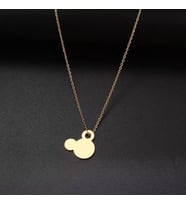 Kişiye Özel 925 Ayar Gümüş Mickey Mouse Kolye (Gold)