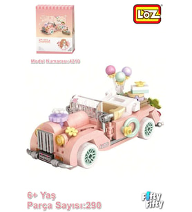 LOZ Mini Block Serisi/  Pembe Araba -LZ4210 (290 Parça) Oyuncak Yapım Seti