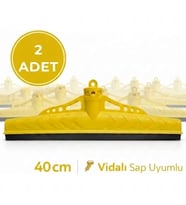 Mulpex Çekpas 40 cm 2 Adet Vidalı Sap Uyumlu Yersil Çekçek Yer Çekçeği Zemin Temizlik Aparatı