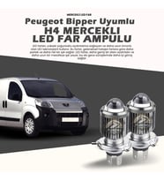 Peugeot Bipper Uyumlu Xenon Mercek Led Uzun - Kısa Çift Renk