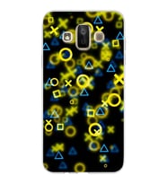 Samsung Galaxy J7 Duo Kapak  Semboller Tasarımlı Şeffaf Silikon Kılıf