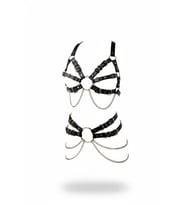 Mulvxbrf Brf02 Siyah Harness Takım Zincir Detaylı Metal Halka Aksesuarlı - Brf1260 (Mulvix)