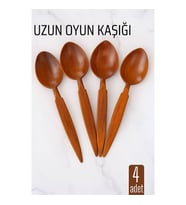 Uzun Oyun Kaşığı Halk Oyunu Kaşığı - Kına Kaşığı Uzun Saplı Zeybek Oyun Kaşığı 4 ADET