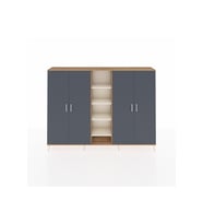 Arges Dolap 12 Raflı 4 Kapaklı 220x30x163 Çam-Antrasit/Aytaşı