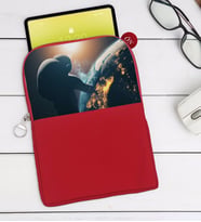 BK Gift Dünya Tasarımlı Taşınabilir Koruyucu Tablet Kılıfı & Organizer Çanta - Kırmızı-1