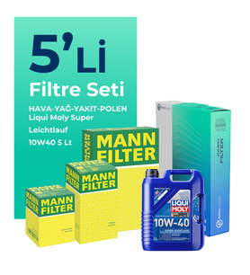 MANN Kia Rio 1.5 Dizel Filtre Bakım Seti Liqui Moly Motor Yağlı (2007-2011) 5 Li