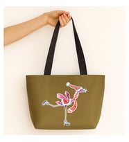Frosty Flamingo Tasarım Mat Saten Çanta (Haki)
