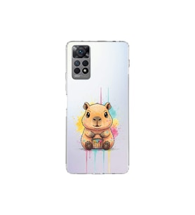 Redmi Note 11 ile Uyumlu Splash Kapibara Tasarımlı Şeffaf Silikon Kılıf