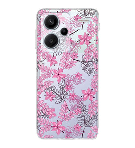 PrintiFy Xiaomi Redmi Note 13 Pro Plus Uyumlu Kamera Korumalı Floral Pembe Tasarımlı Kılıf