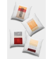 Turuncu Geometrik Çift Taraf 4'lü Set Kırlent Kılıfı 4KR020