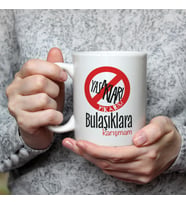 Yasakları Yıkarım Bulaşıklara Karışmam Baskılı Beyaz Kupa