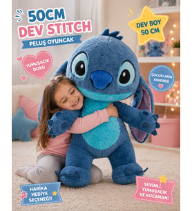 50 CM Dev Boy Stitch Peluş Oyuncak Büyük Boy Yumuşacık Sevimli ve Koleksiyonluk